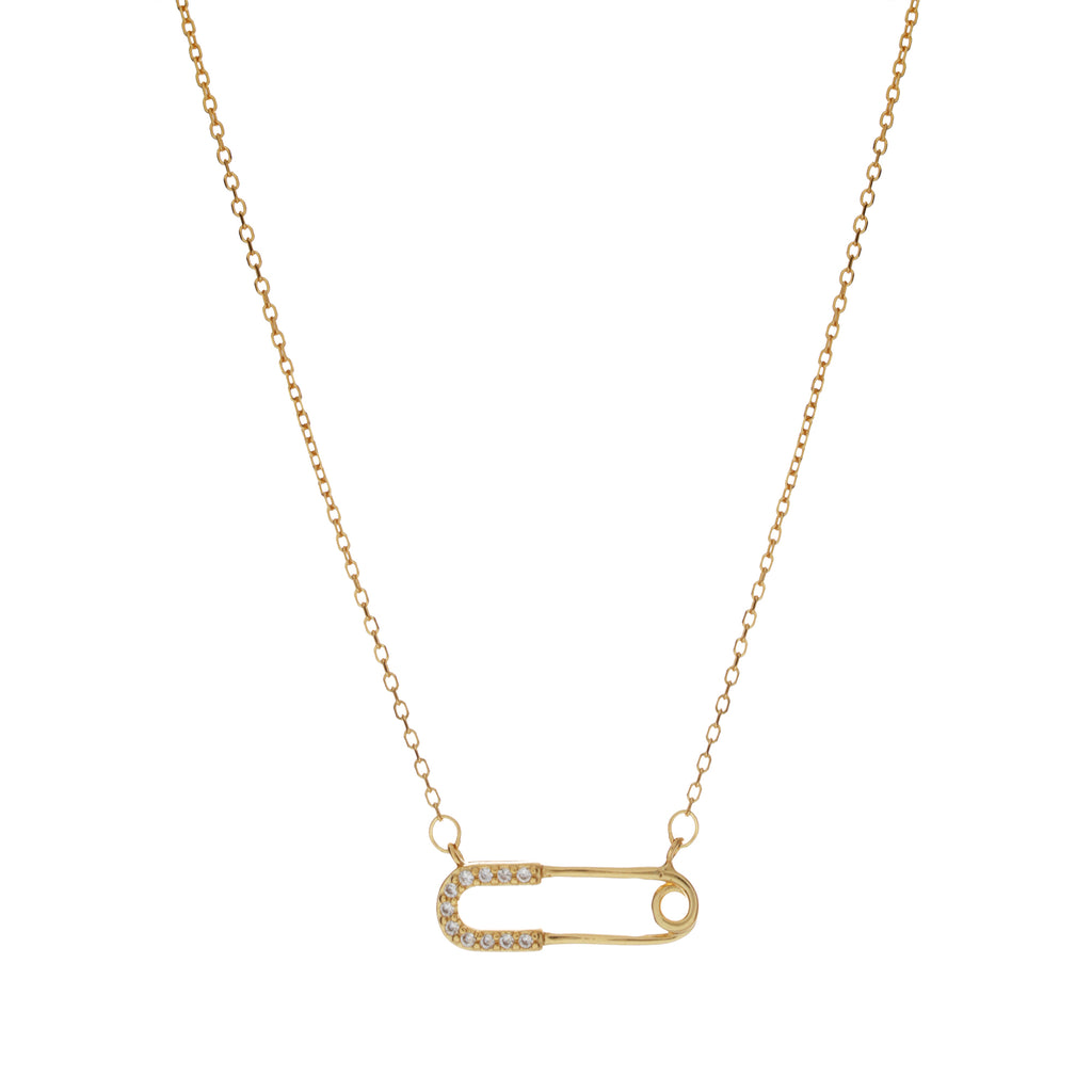 safety pin gold necklace